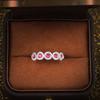 Hot Sale Classic Interweave  Stamp Silver Color Inlaid Garnet Red Zircon Flower Shape Ladies Banquet Ring  Whole Sale