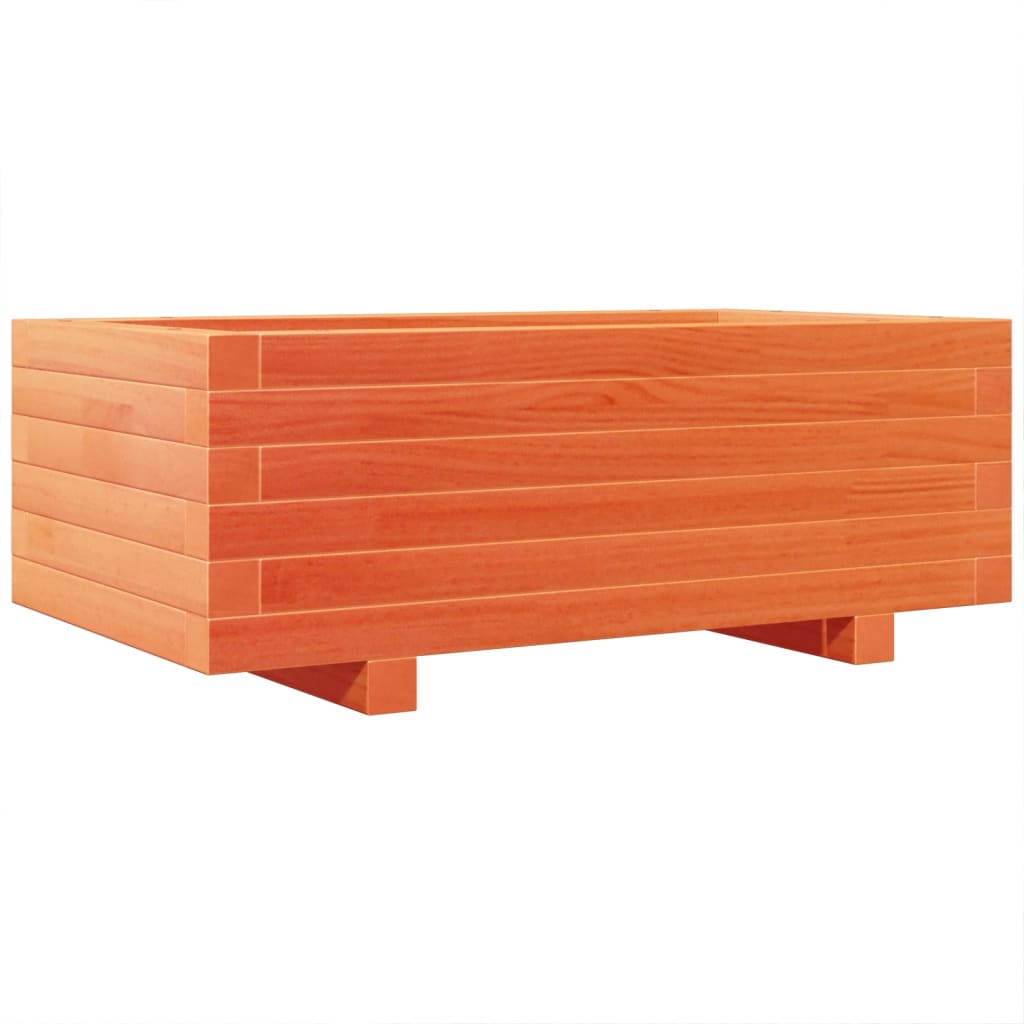 Plant Pot Wax Brown 70 X 40 X 26.5 Cm Solid Pine Wood