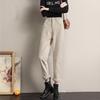 Khaki Harem Jeans mit hohem Bund - Damen 2025 Schlankmachende Karottenhose mit Samtfutter für Herbst/Winter