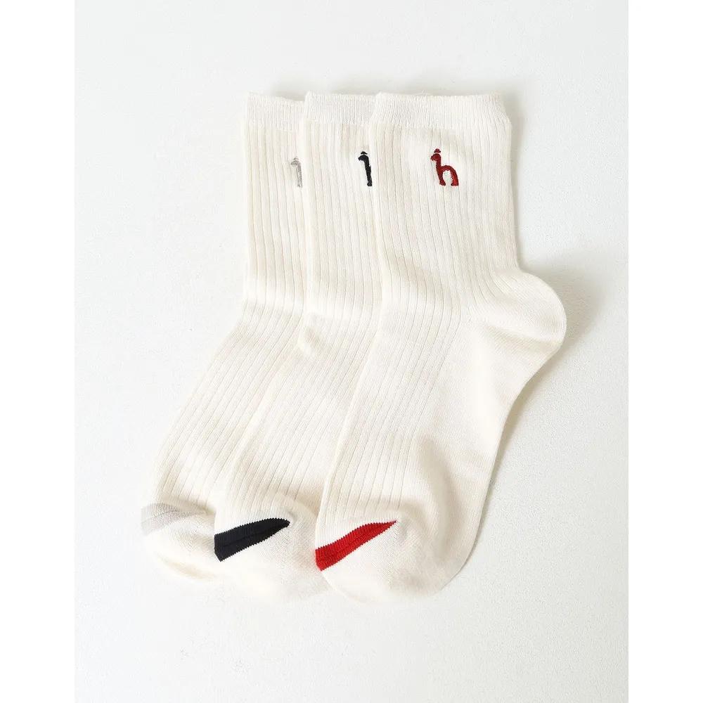 HISS6E221WT_Women's White Solid Sport Socks 3-Pair Set