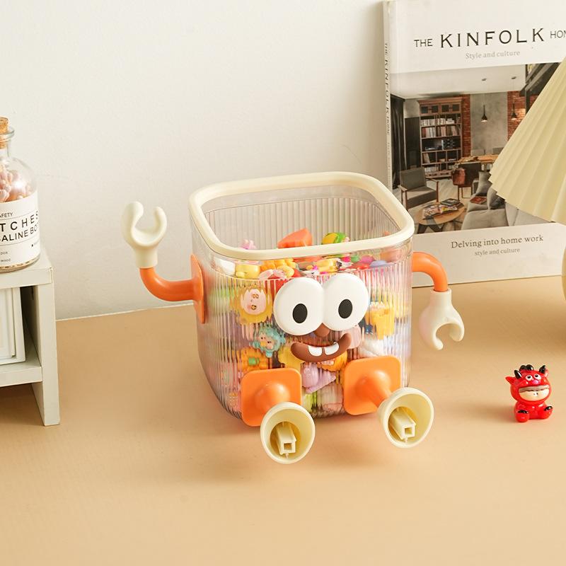 Cartoon Cute Cute Grain Desktop Household with Lid Toy Washcloth Torage Pail