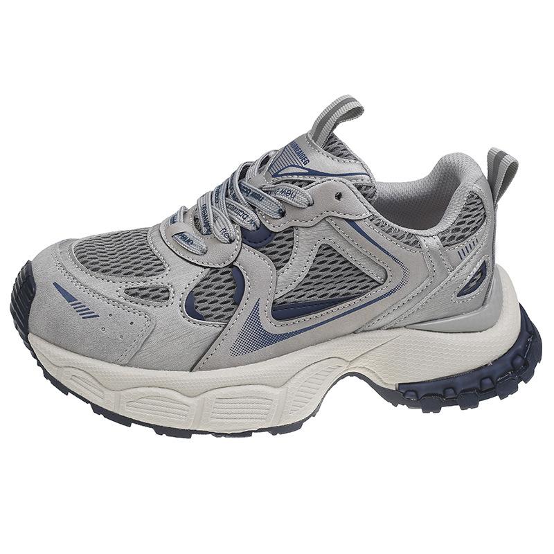 

Женские кроссовки на толстой подошве, увеличивающие рост, в стиле «папины кроссовки», Париж, весна-осень 2025, новые, маленькие, ретро, кожаные, универсальные, повседневные, спортивные 40 серо голубой