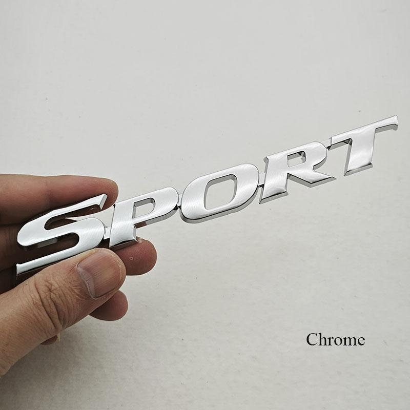 1pc 3D Chrome Black ABS Car Letters Logo SPORT Emblem Badge Sport Stickers Car Rear Trunk Accessories