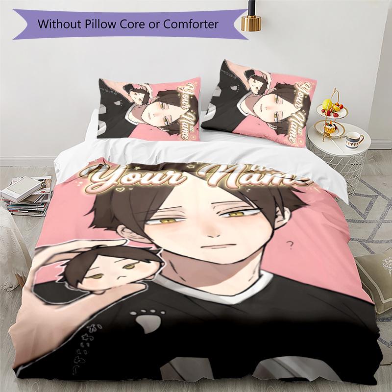 3pcs Rintaro Suna Cover Set - Personalized Name, HD Printed Bedding with 1 Cover and 2 Pillowcases - Perfect for Home Decor, Easy Care