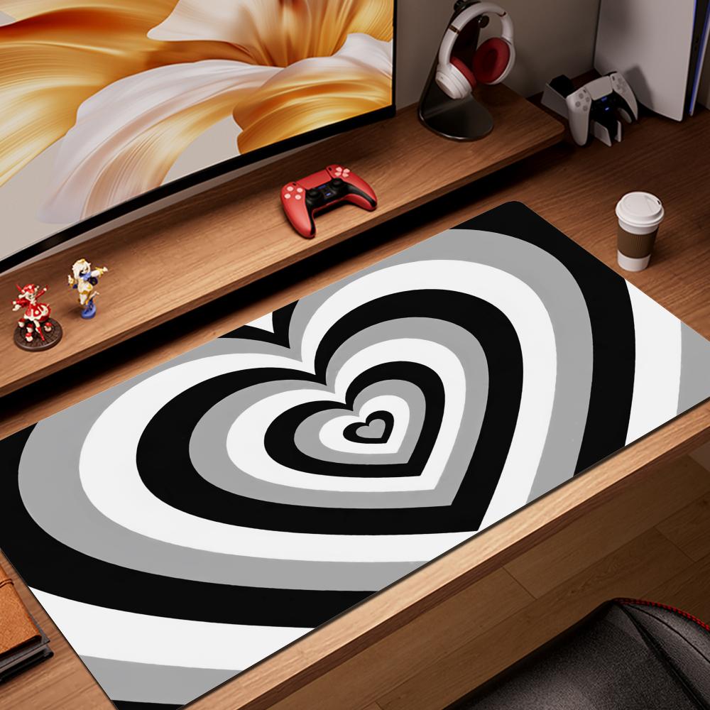 Coffee Love Heart Gaming Accessories Laptop Mousepad Rubber Antiskid Keyboard Mat Computer Offices Game Desk Mat Pink Mousepad