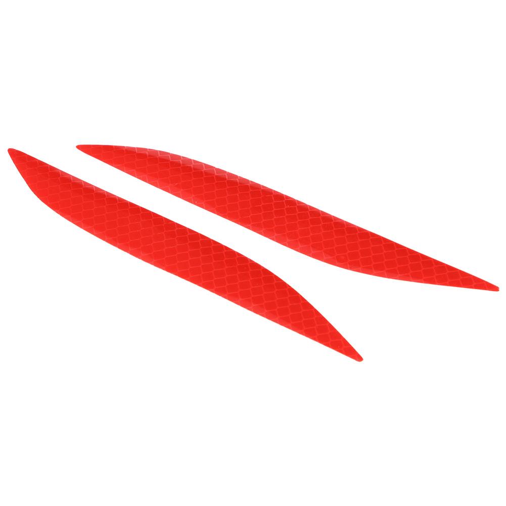 4Pcs Self adhesive Car Reflective Warning Decal Safety Strip Stickers Automobile Decor(Red)