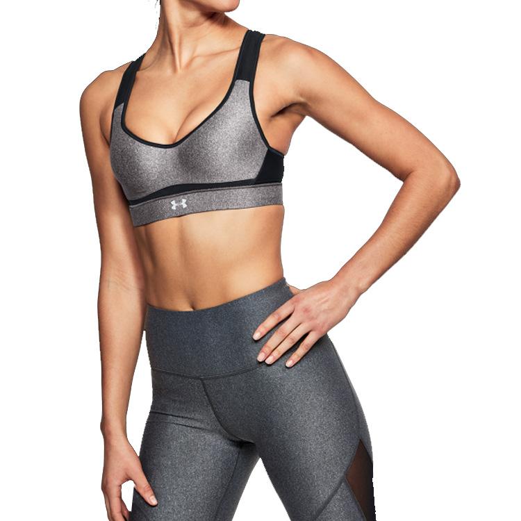 Under Armour HeatGear® Armour Heathered Sports Bra With Padding - High Impact Women underwear Carbon Heather-Grey 1313285-020