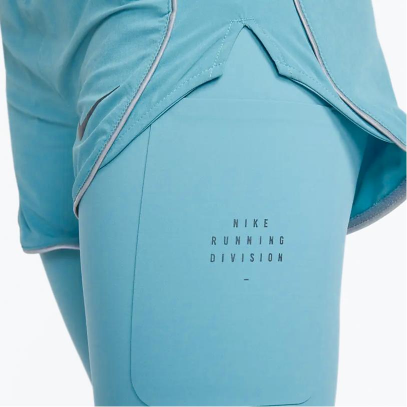 Nike Solid Color Logo Print Zipper Casual Shorts Women shorts Blue DQ5936-424