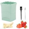 Fruit Platter Slicer Egg Strawberry Banana Press Stainless Steel Slicer Salad Making Kitchen Gadget with Cleaning Brush Fork