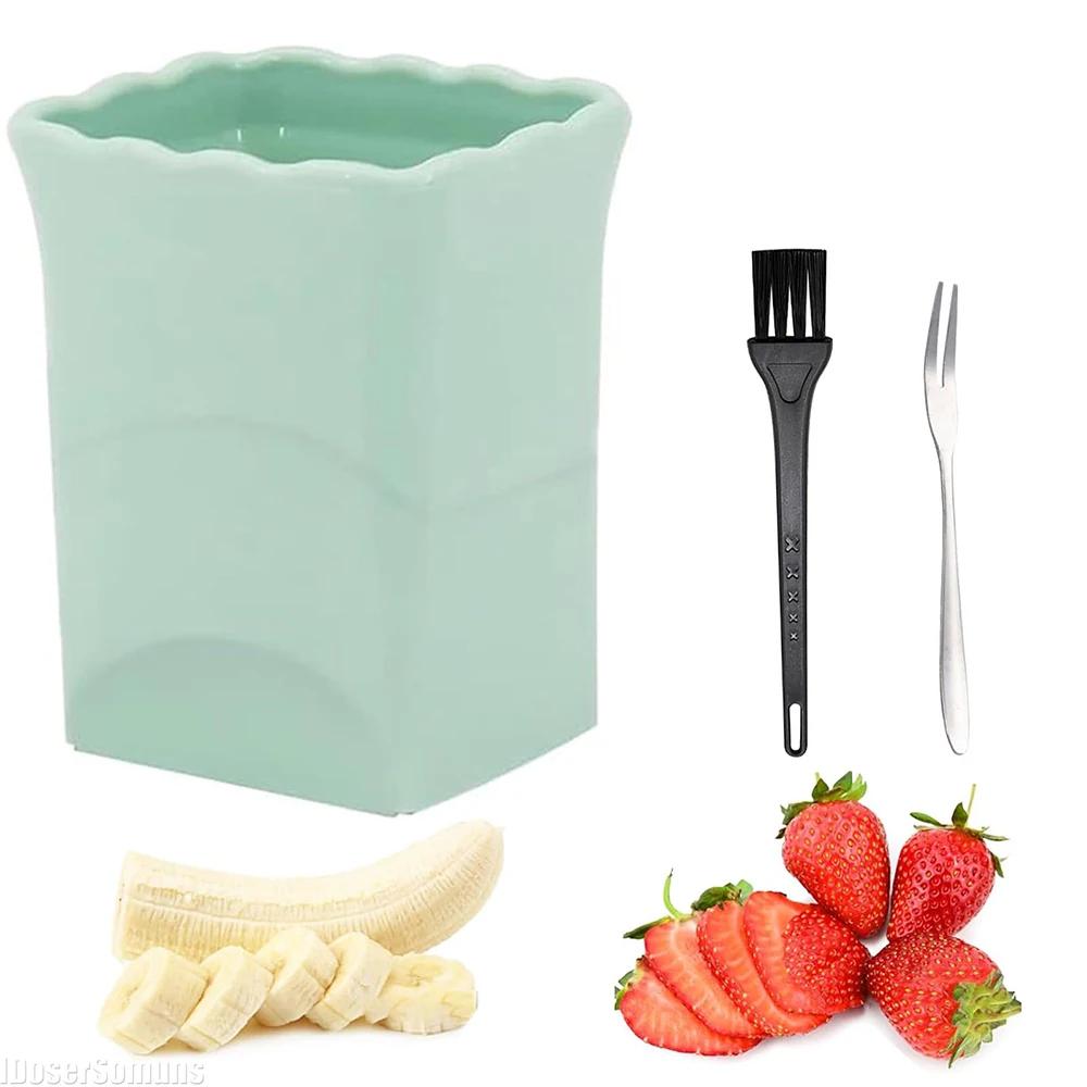 Fruit Platter Slicer Egg Strawberry Banana Press Stainless Steel Slicer Salad Making Kitchen Gadget with Cleaning Brush Fork