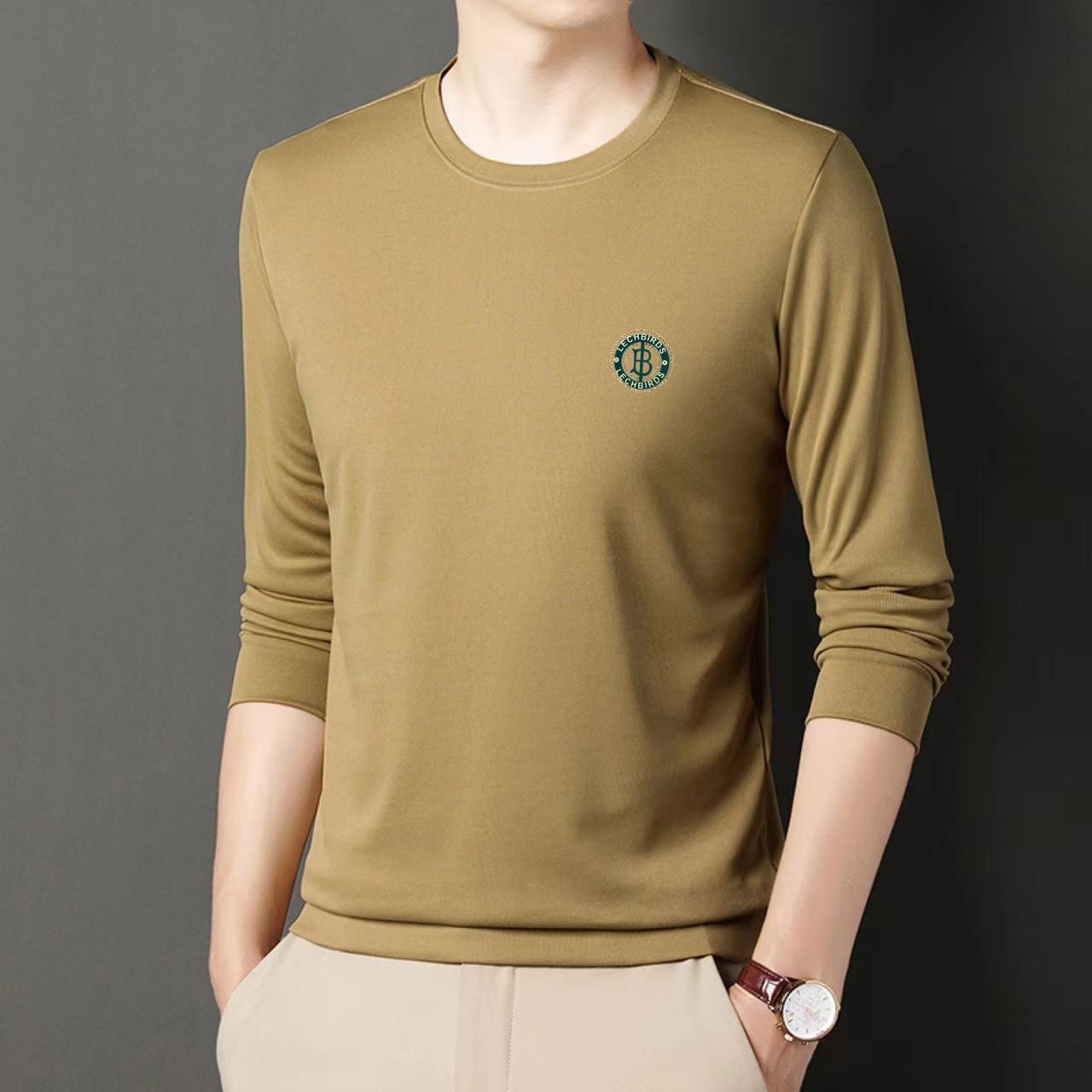 

Весенне-осенний свитер с круглым вырезом, мужская тонкая повседневная свободная рубашка с длинными рукавами XXXXL