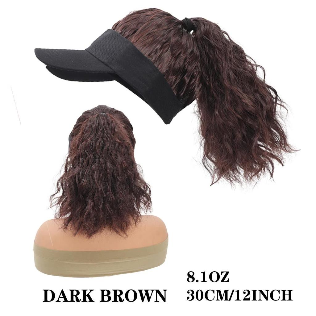 Verstellbare Baseballmütze für Damen, Perücke mit lockigem Pferdeschwanz, sportlich-stylische Synthetikkappe für alle Haarverlängerungen