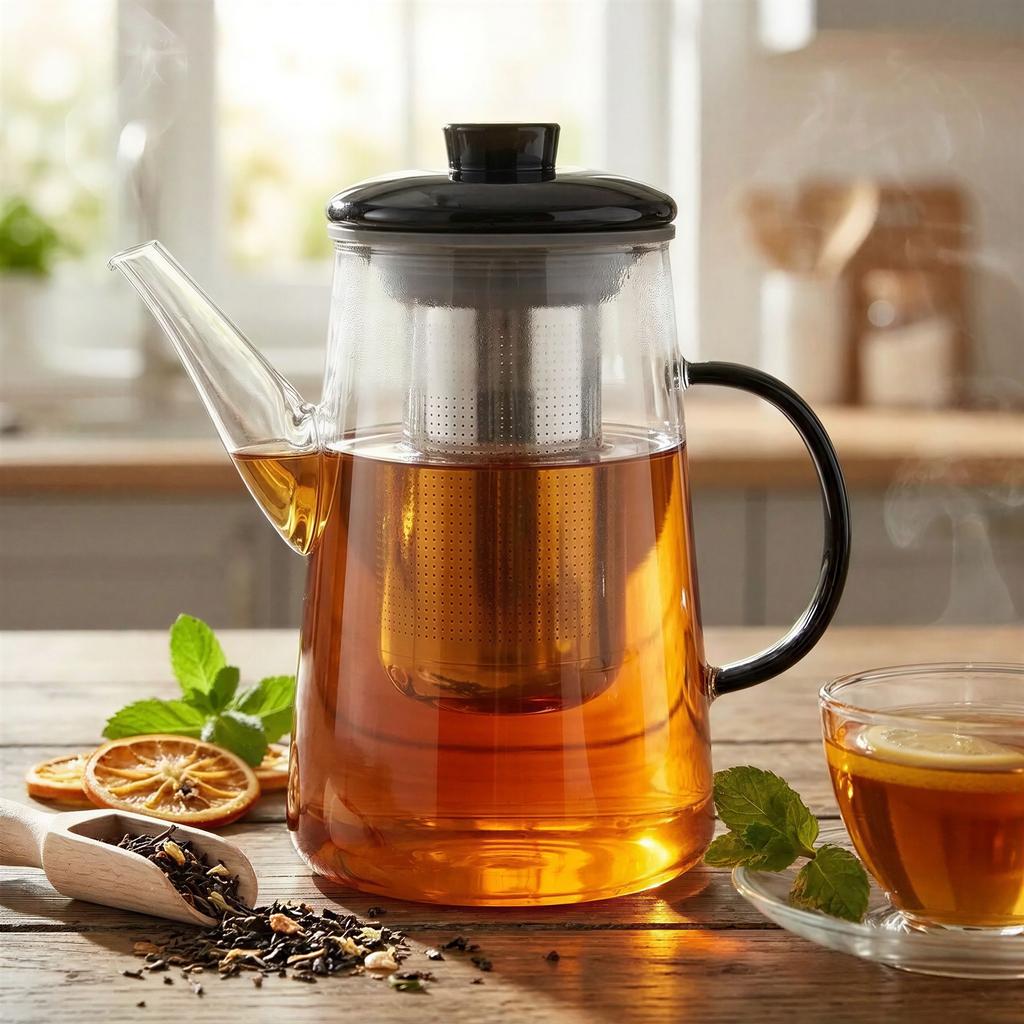 GLASS JUG TEA INFuser 0.7L TRANSPARENT WITH FILTER Ø10.6 CM