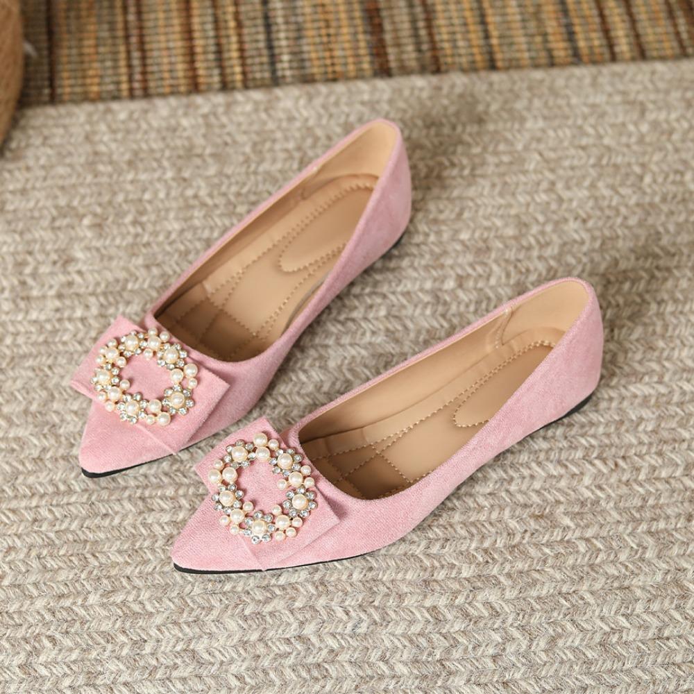 Fashion Women's Flat Shoes Spring Summer Pointed Womens Shoe New Shallow Mouth Single Shoe Womens Work Shoes Comfortable for Work Flats