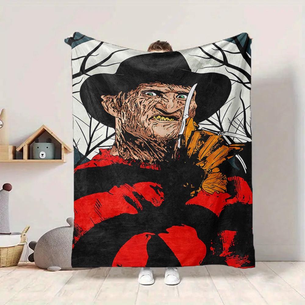 1pc A Nightmare On Elm Street Flannel Throw Blanket - HD Printed Lightweight Soft Warm All-Season Blanket for Sofa, Bed, Travel, Camping 070