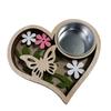 Candle Holder Handmade Wooden Tealight Holder With Flower And Butterfly Heart Designing For Festive Decorations