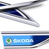 YCGG5 2Pcs Car Door Fender Side Blade Badge Car Body Protective car Metal Sticker For Skoda VRS Octavia FABIA KODIAQ RAPID SUPERB