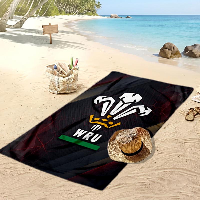 Wales Rugby Aufdruck Strandtuch Weich Tragbar Schnell?Trockenes Handtuch für Pool Sommerurlaub Outdoor Sport