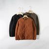 Japońska Retro Pikowana Kurtka Bawełniana: Luźne, Wygodne, Ciepłe, Wiatroszczelne, Bez kołnierza, Codzienne ubrania dla par