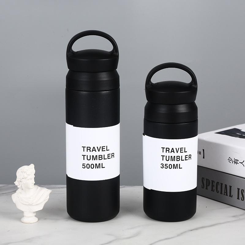 Japanese Design Simple Matte Stainless Steel Coffee Cup Portable Car Office Mark Thermos Cup Gift Letter