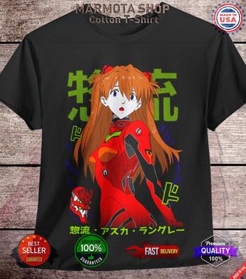 Asuka Langley T-Shirt Neon Genesis Evangelion Shirt Japanischer Anime Weiches T-Shirt EVA