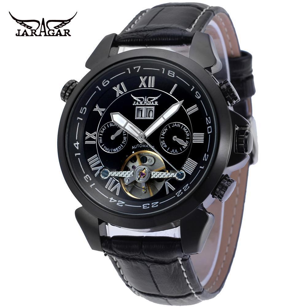 

Jaragar Модные повседневные мужские часы Полые часы Автоматические механические часы