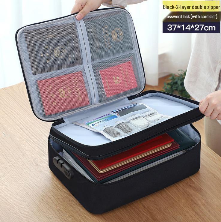 Multilayer Document Organizer Bag for Home: Household File, Birth Certificate Storage & Heavy Document Archive