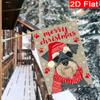 2D Flat, 2D Flat Christmas Hat_ Schnauzer Red Scarf_ Snowflake Garden Flag_3 (1)- Outdoor Garden Flag Double-sided Home Decoration Courtyard Decoratio