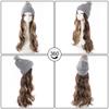 Women's Winter Wig Hat Knitted Hat Long Wave Straight Hair Synthetic Hat Wig