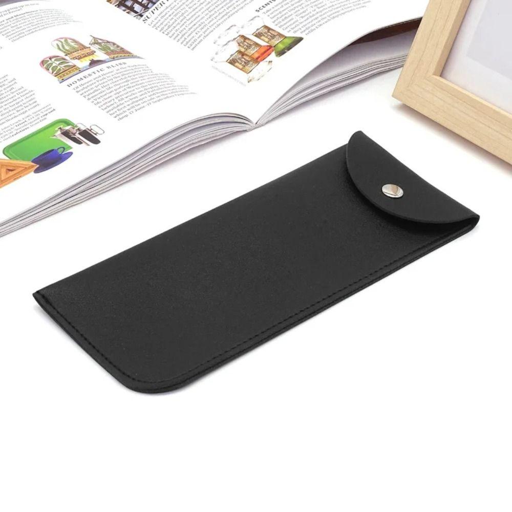 With Metal Buckle PU Leather Glasses Bag Solid Color Mini Cosmetic Bag  Jewelry Packing