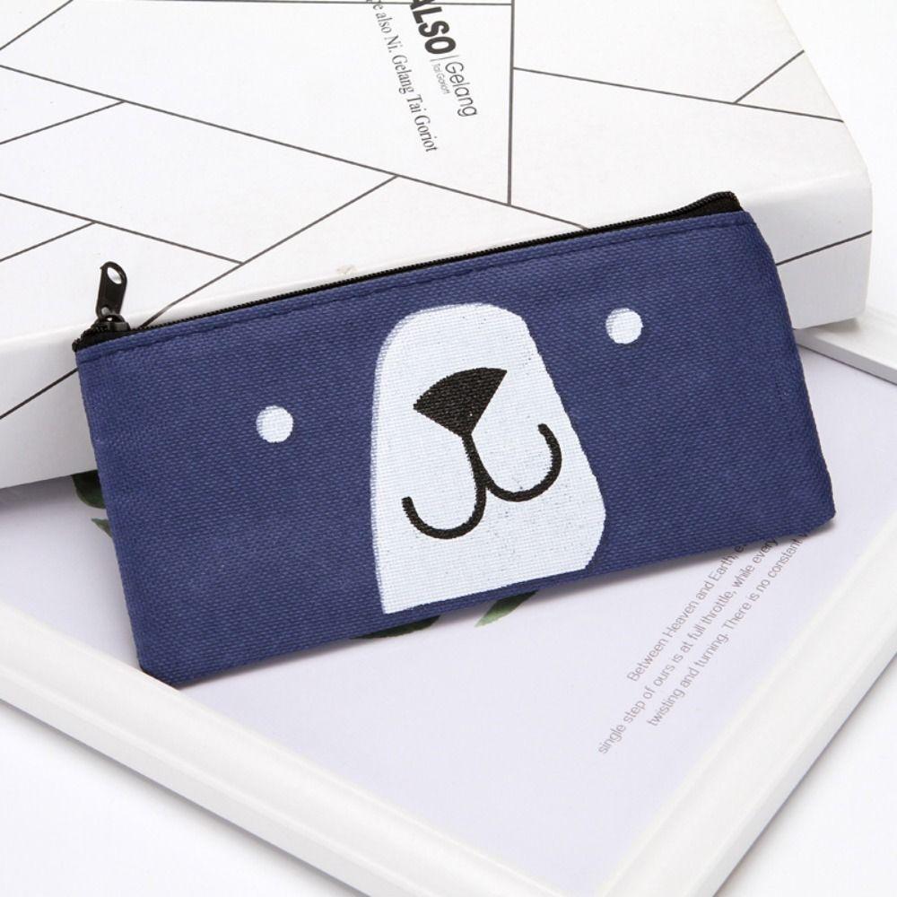

Cartoon Canvas Pen Bag Creative Stationery Bag Durable Pencil Bag Children style 3