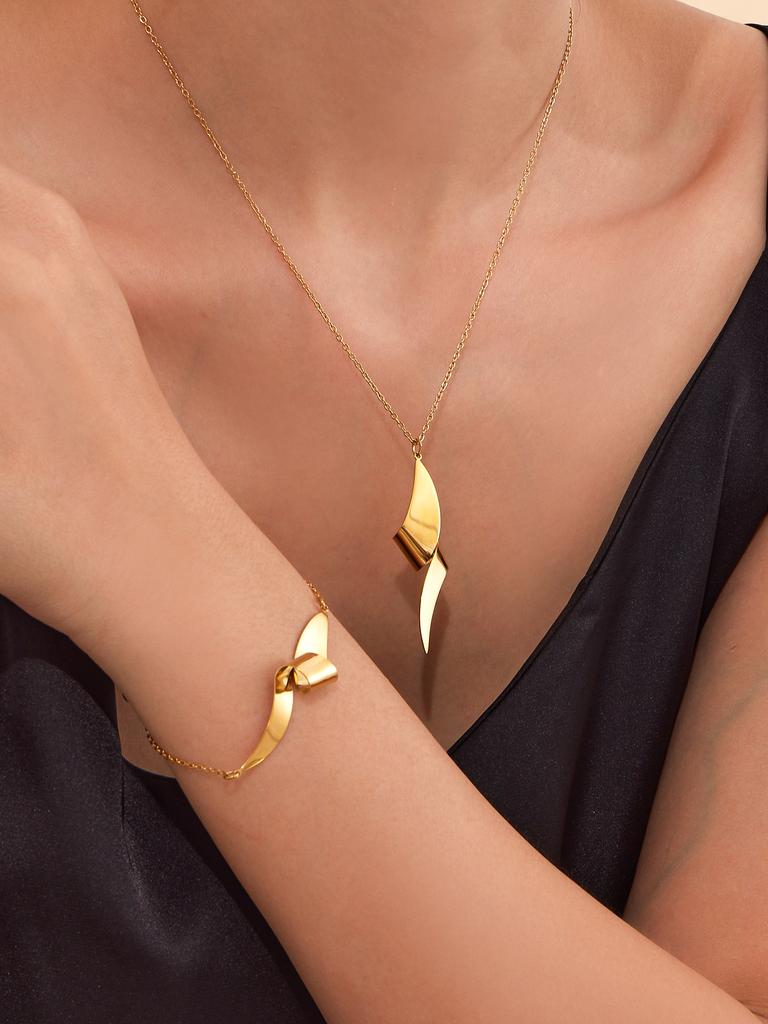 Tiny Chain Necklace Bracelet Matching Earring In Stainless Steel With Aesthetic Pendant Necklaces Bracelets Earrings For Women