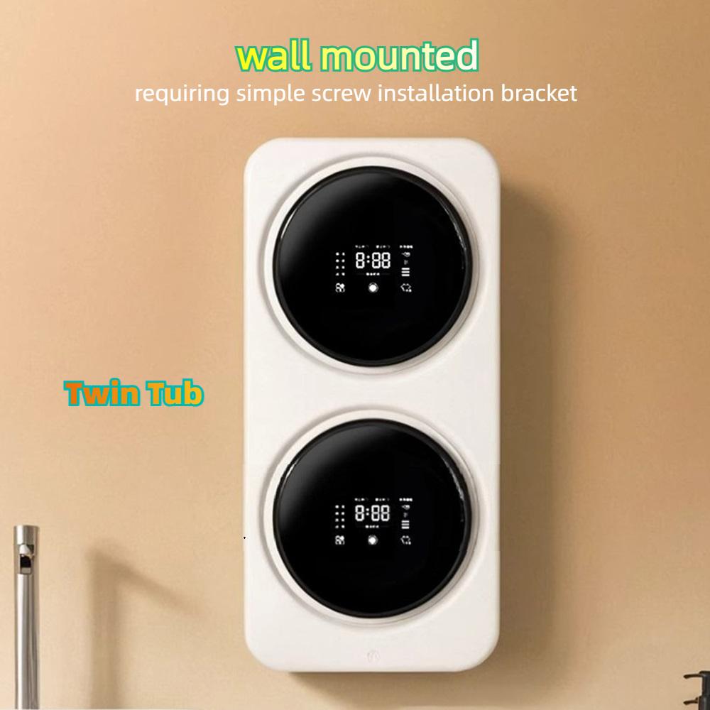 Jednokomorová/Dvoukomorová pračka, Domácí Malá Pračka na spodní prádlo, ponožky, Integrovaný typ pro praní a sušení, Nástěnná, Stolní