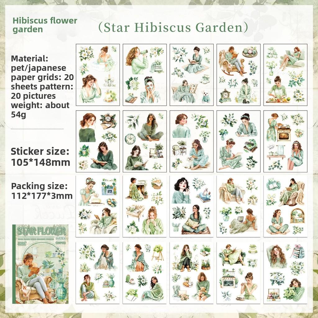 20sheets Scrapbook Stickers Vintage Style Cute Girl Scrapbooking Junk Journal Crafts Embelishment Decoration Sticker