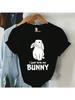 I Just Love My Bunny Print Wounisex Clothing Summer 2024 Funny Animal Tshirts Kawaii Short Sleeve T Shirt Wo'unisex Streetwear Tops