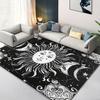 Soft 3D Sun and Moon Area Rug - Large, Non-Slip Polyester Mat with Mushroom & Skull Design for Living Room and Bedroom Decor
