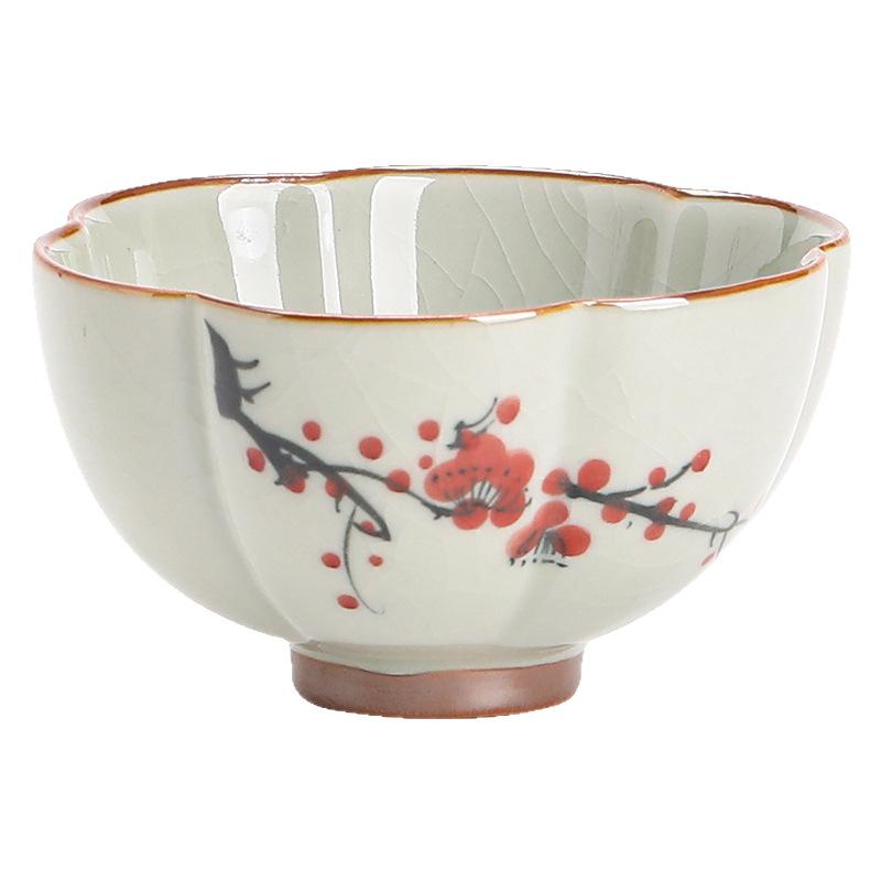 Creative Hand-painted Bamboo Teacups Retro Ceramic Tea Mug Chinese Kung Fu Master Cup Household Small Tasting Teaware Drinkware