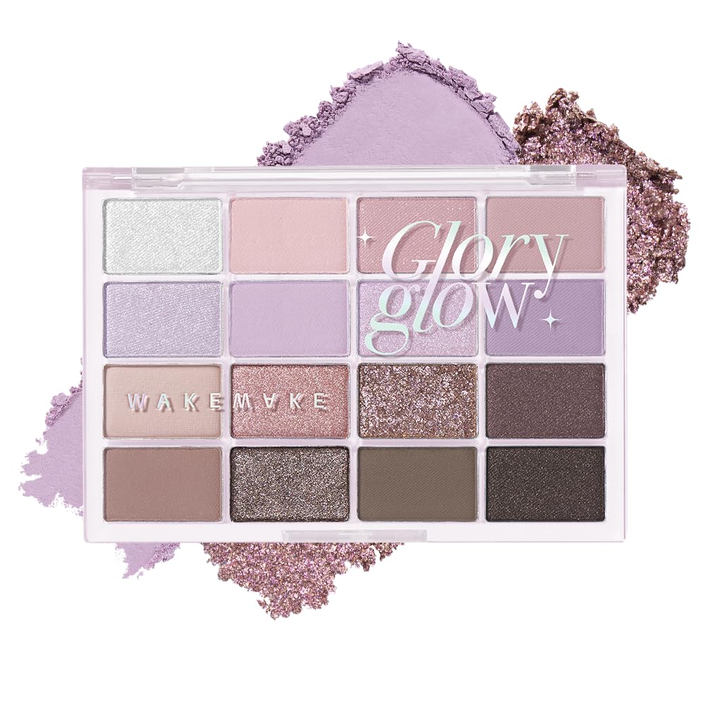 Wakemake Miękka Rozmywająca Paleta Cieni do Powiek Mystic Lavender Najlepsze Kosmetyki 16 Koreański Codzienny Cień do Powiek Naturalny 23, Rozmywający, Nagradzany, Odcienie, Matowy,