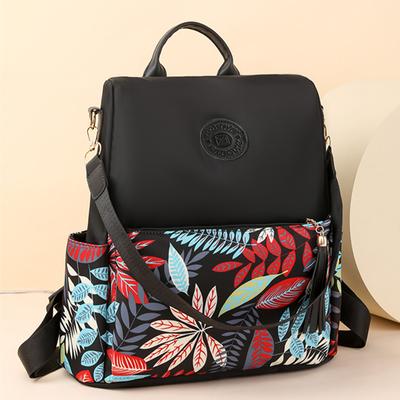 New Large Capacity Simple Style Women Backpack Leisure Travel Anti-theft Waterproof Fabric Shoulder Bag