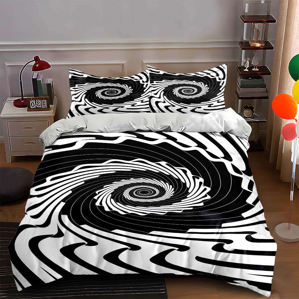 

Swirling optical illusion. Bedding Duvet cover sets Duvet covers Pillowcases gifts (1 * Duvet Cover 2 * Pillowcases, without duvet insert) 135x200cm