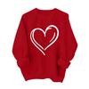 Women's Fashionable Casual Long-Sleeved Valentine's Day Heart Print Pullover Sweatshirt