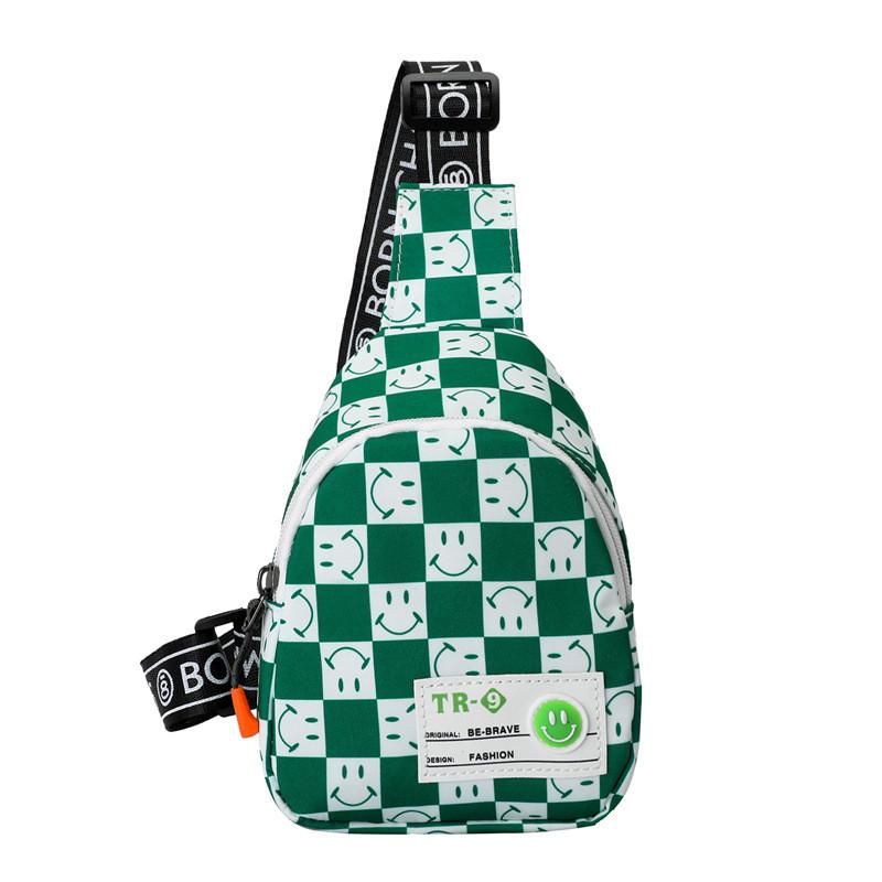 Stylish 2022 Kids Chest Bag For Boys With Trendy Checkerboard And Smile Design In Versatile Colors