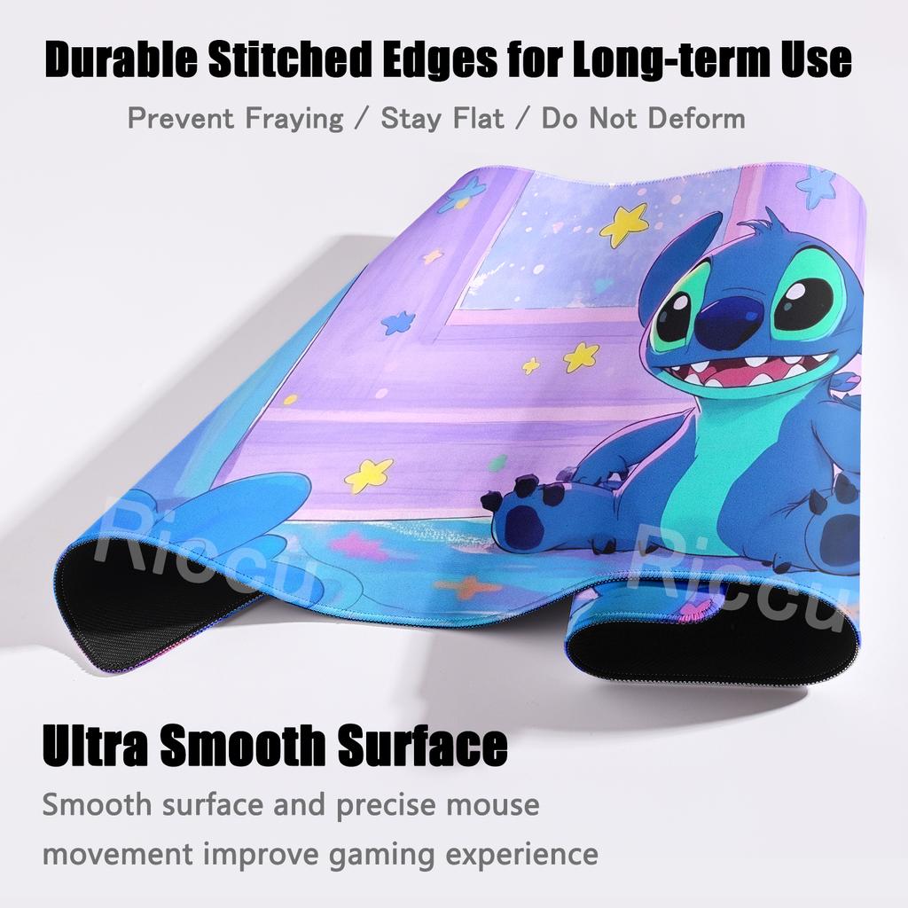 Kawaii Stitch Pattern Anime Mouse Pads Aesthetics Large Extended Cartoon Gaming Accessories Offices Laptop Non Slip Gamer Carpet