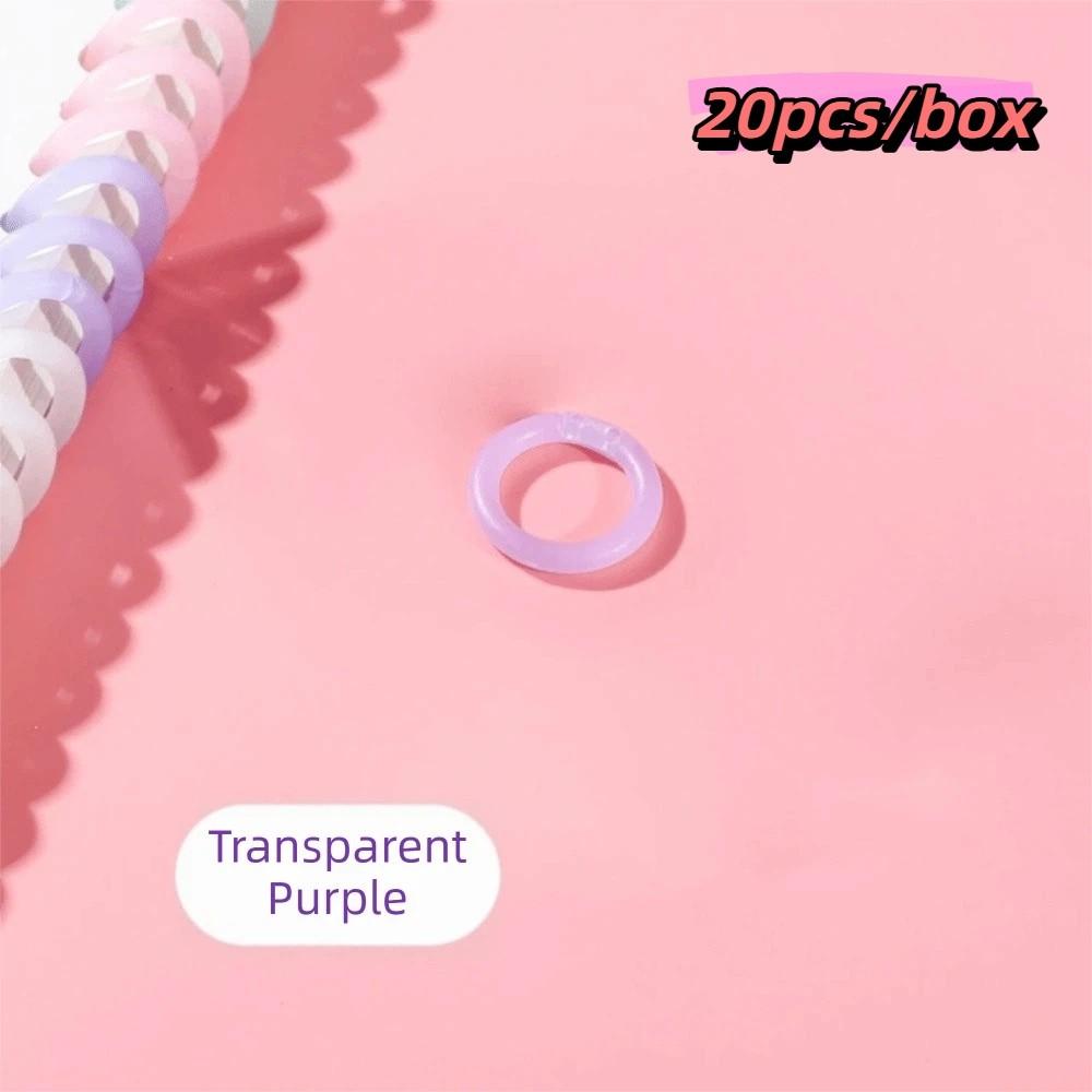 20pcs/box Transparent Colorful Plastic Binding Coils Punch Buckle Rings  Binding Notebooks