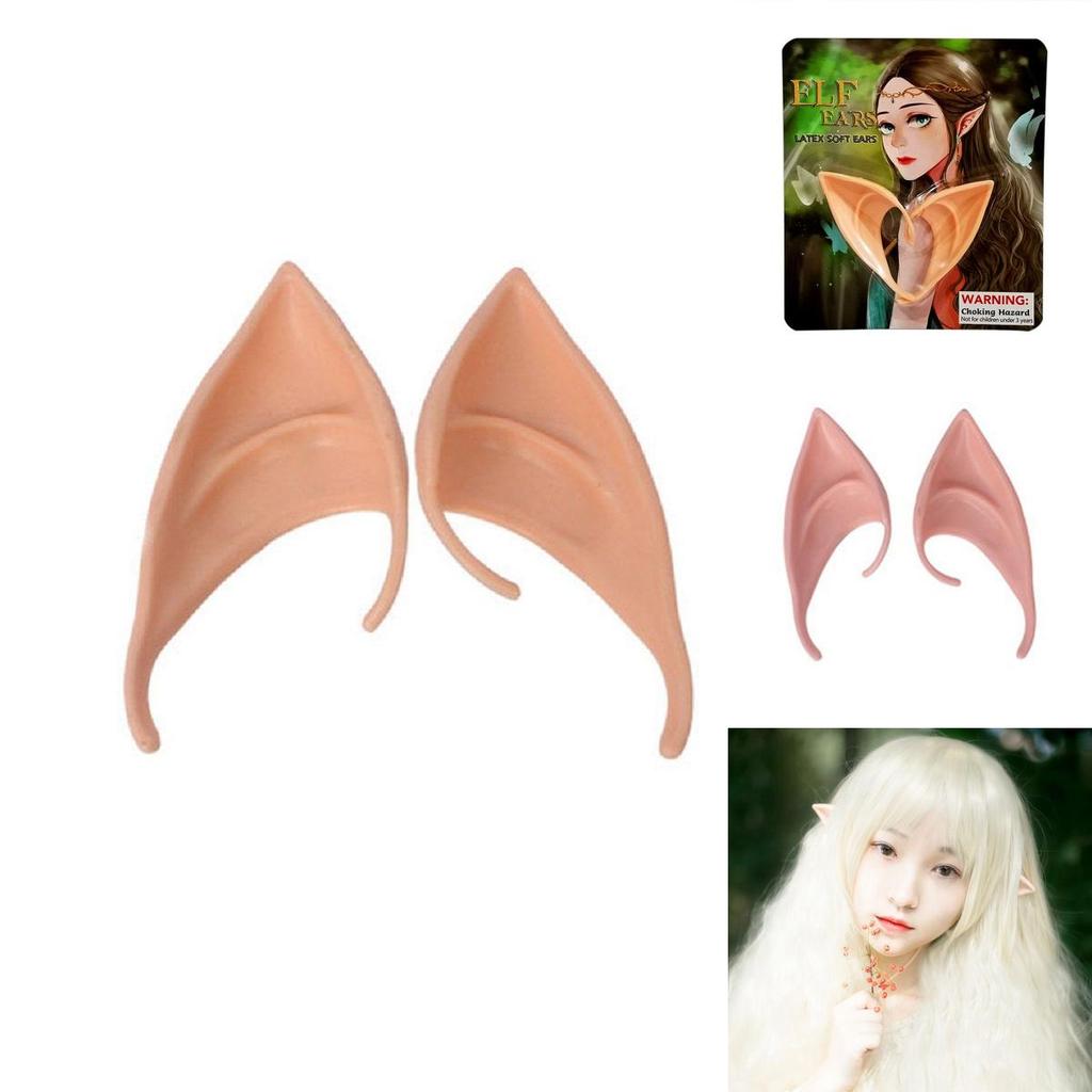 Realistic 2 Pairs Elf Ears Made Of Soft Rubber Latex For Fantasy Costume Parties