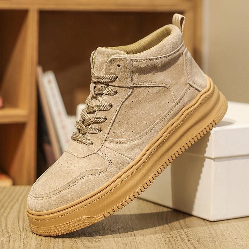 

Новый стиль мужской обуви Обувь на платформе Ботильоны Земля Натуральная кожа Повседневная обувь Дизайн бренда Удобная обувь 44 песочный