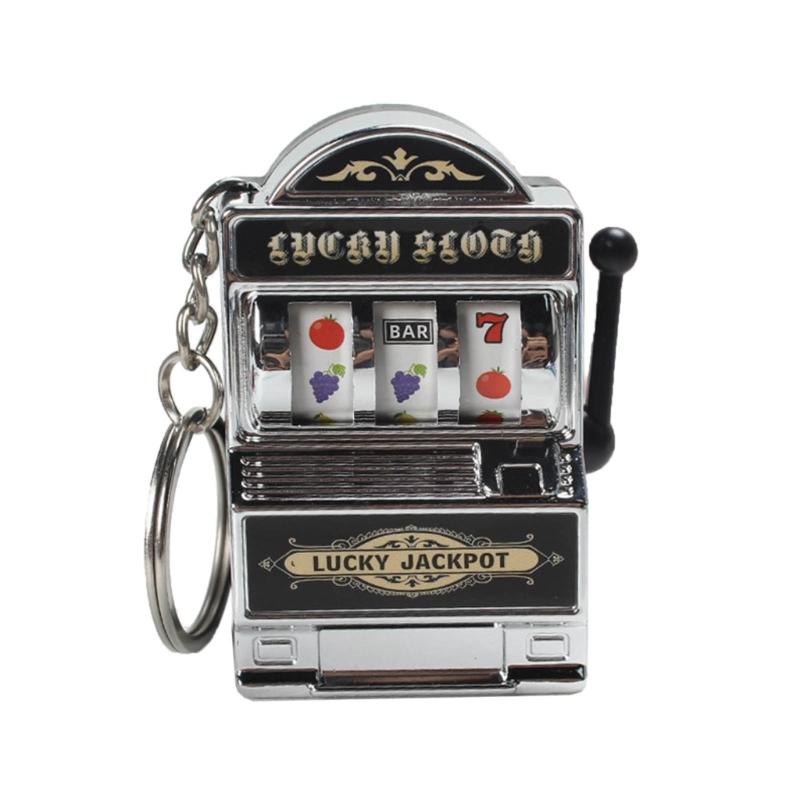 1 pz Fortunata Jackpot Mini Slot Machine Frutta Divertente Portachiavi Compleanno Regalo Giocattolo Educativo per Bambini Macchina Giochi a Gettoni