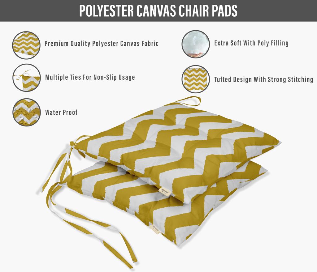 Vargottam Indoor Outdoor Tufted Printed Square Seat Patio Cushion Set Of 2 Water Resistant Patio Furniture Seat Cushion 19-inches, Brown |