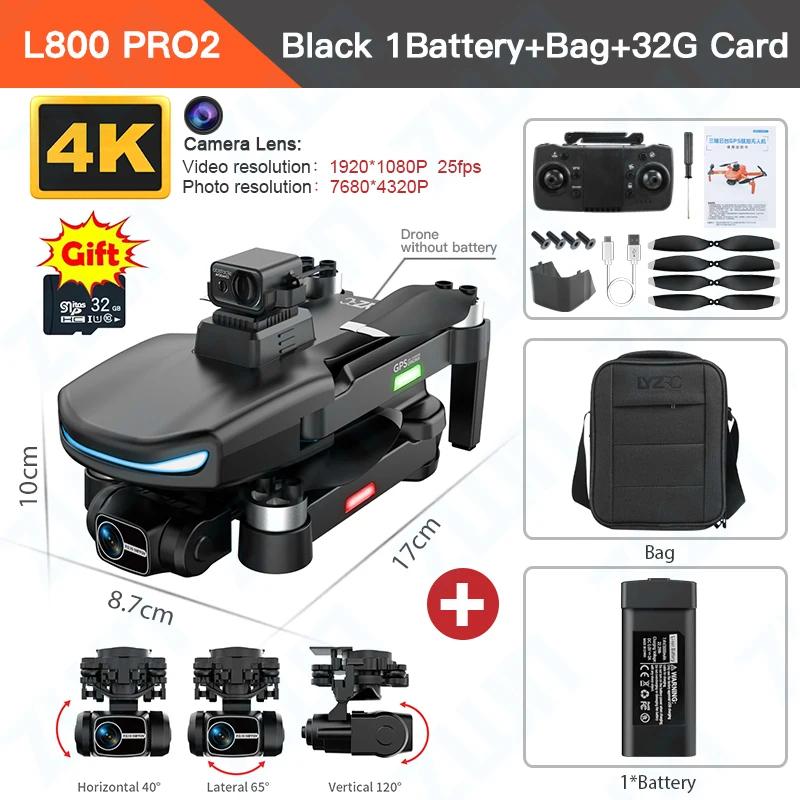 L800 PRO 2 Professional Drone 4K HD Camera GPS 5G WIFI Three-axis Anti-shake Gimbal Brushless Motor Obstacle Avoidance Drone Toy Gift