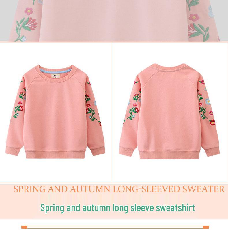 European Style Autumn Toddler Knit Hoodie with Embroidered Pattern